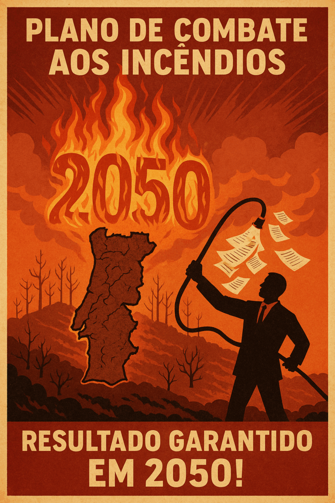 Ilustração editorial: Montenegro em Guerra com os Incêndios (e com a Realidade)