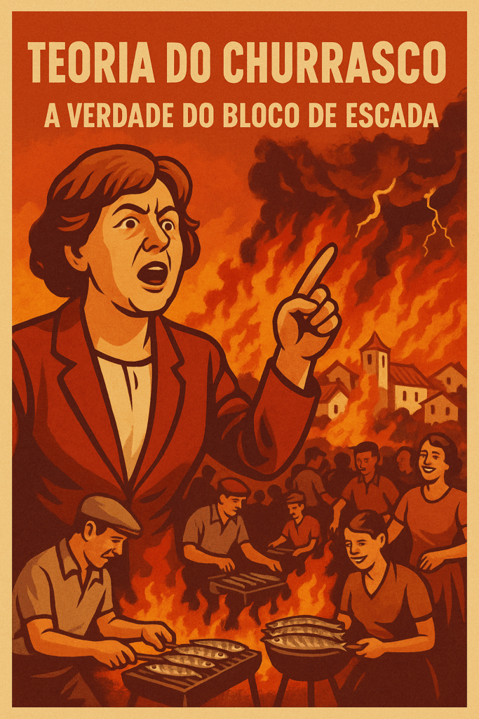 Ilustração editorial: Bloco de Escada e a Teoria do Churrasco Nacional