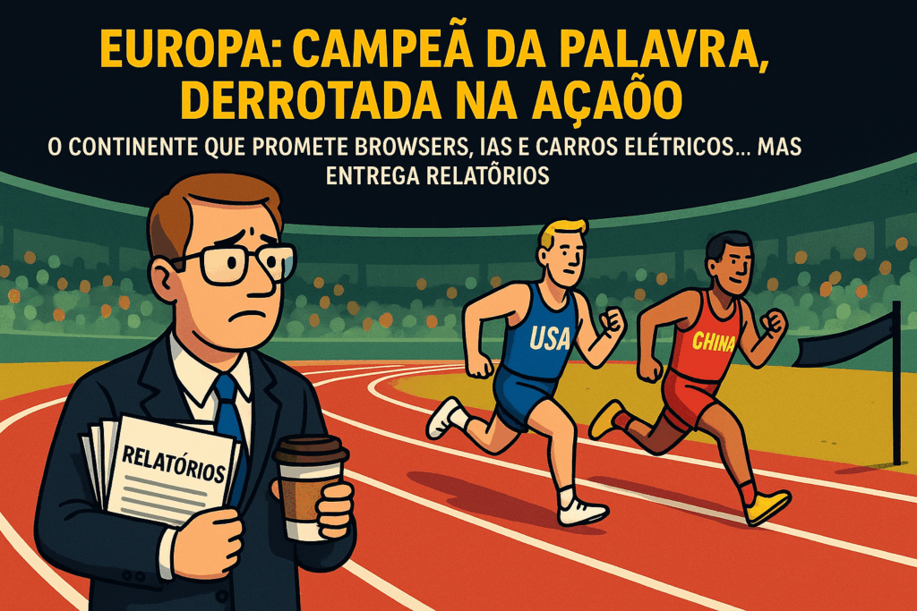 Ilustração editorial: A Europa fala..fala.. mas não a vejo a fazer nada !