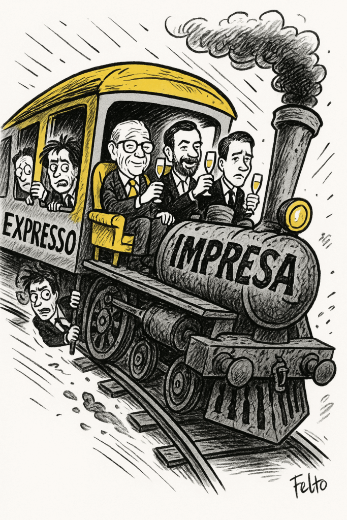 Ilustração editorial: 📺 O Último Expresso de Balsemão