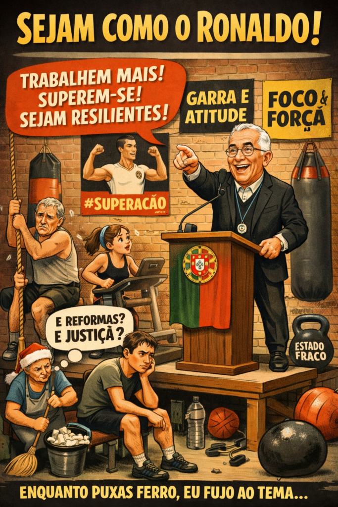 Ilustração editorial: Um retrato de Portugal 2025 -Crónica de um Natal em Penalti