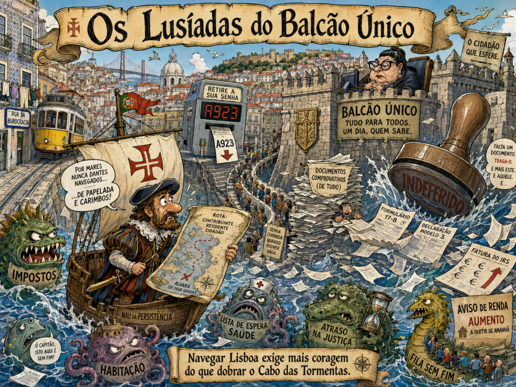 Ilustração editorial: Os Lusíadas do Balcão Único