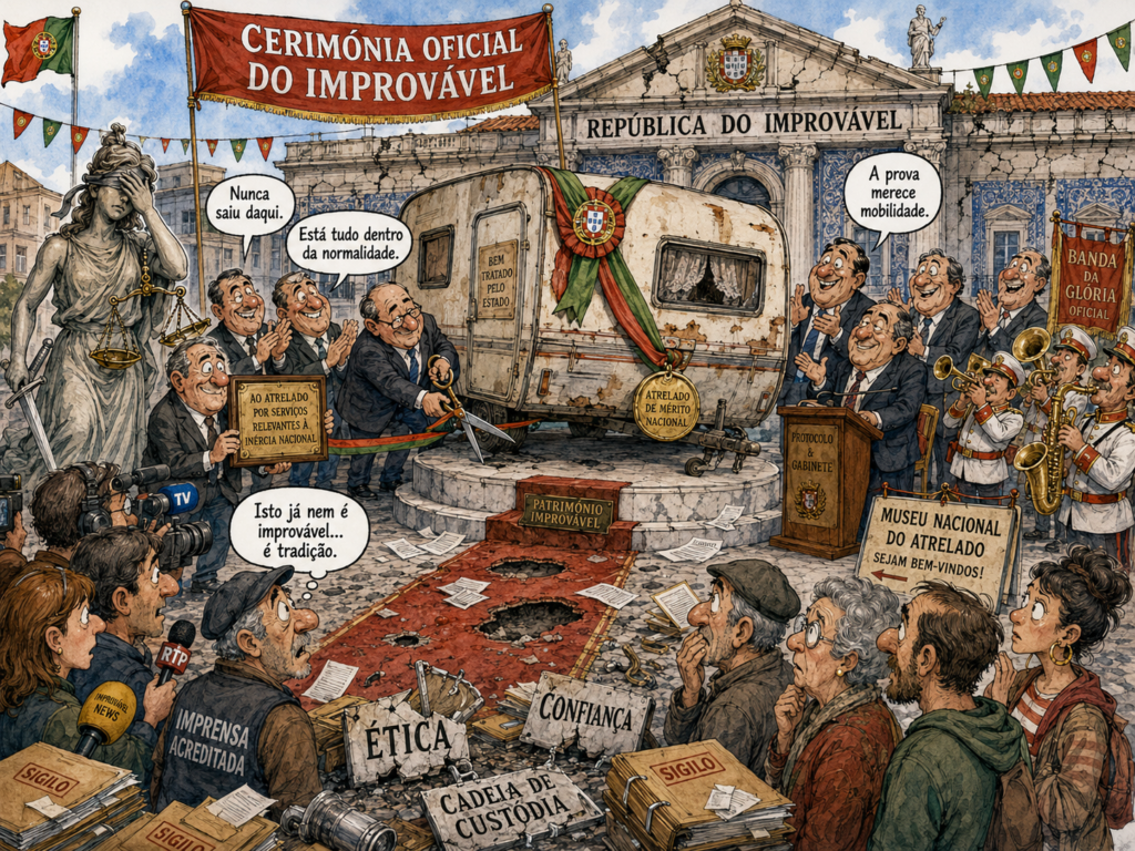 Ilustração editorial: A República do Atrelado