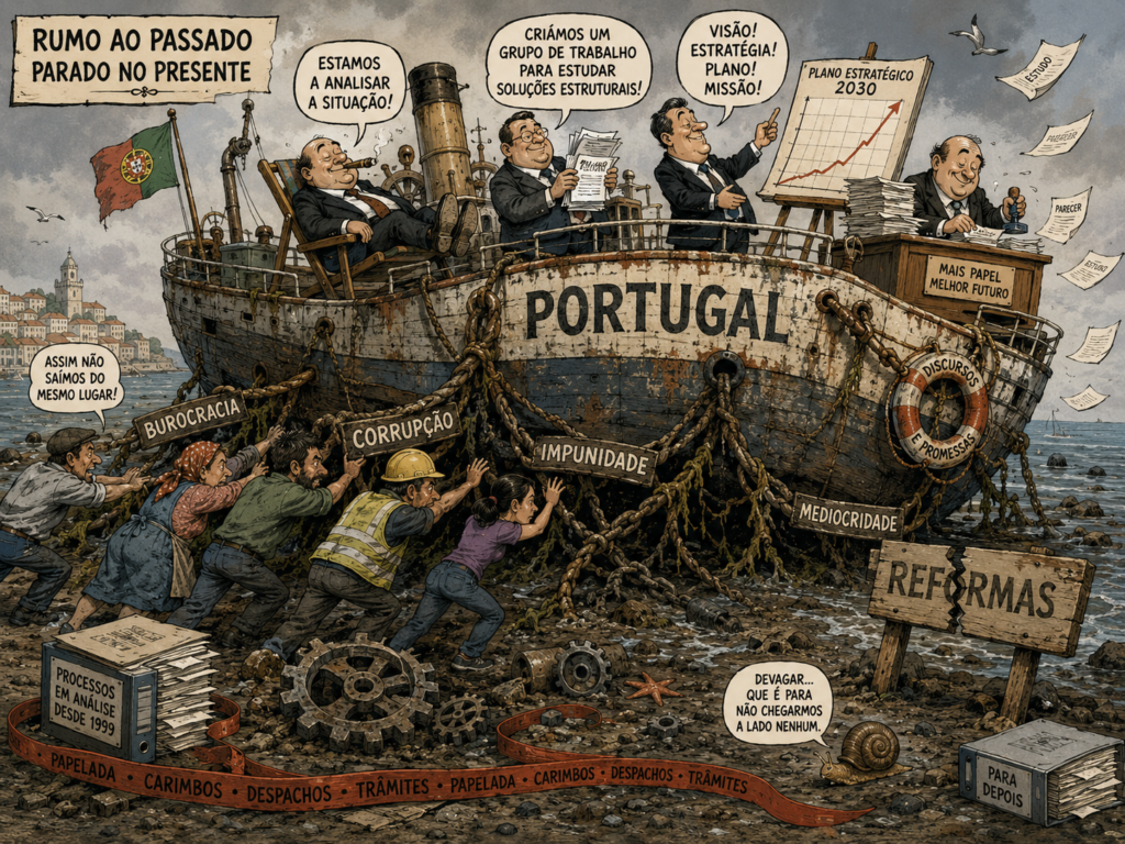 Ilustração editorial: Portugal: A República dos Irresponsáveis
