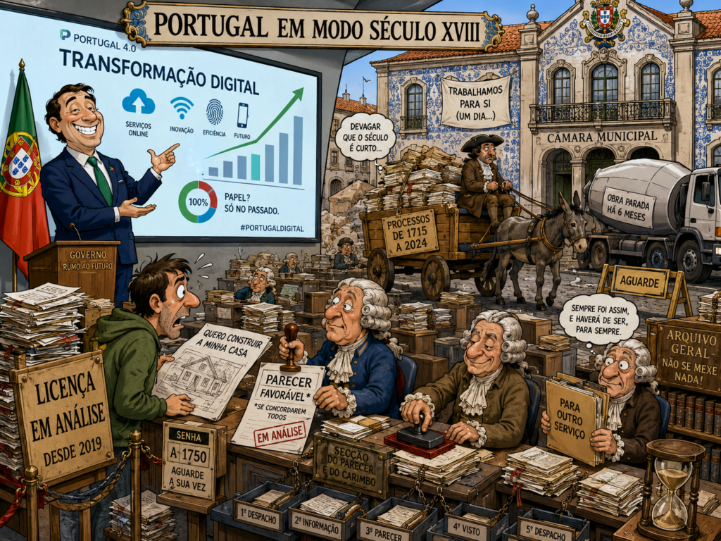 Ilustração editorial: Portugal em modo século XVIII