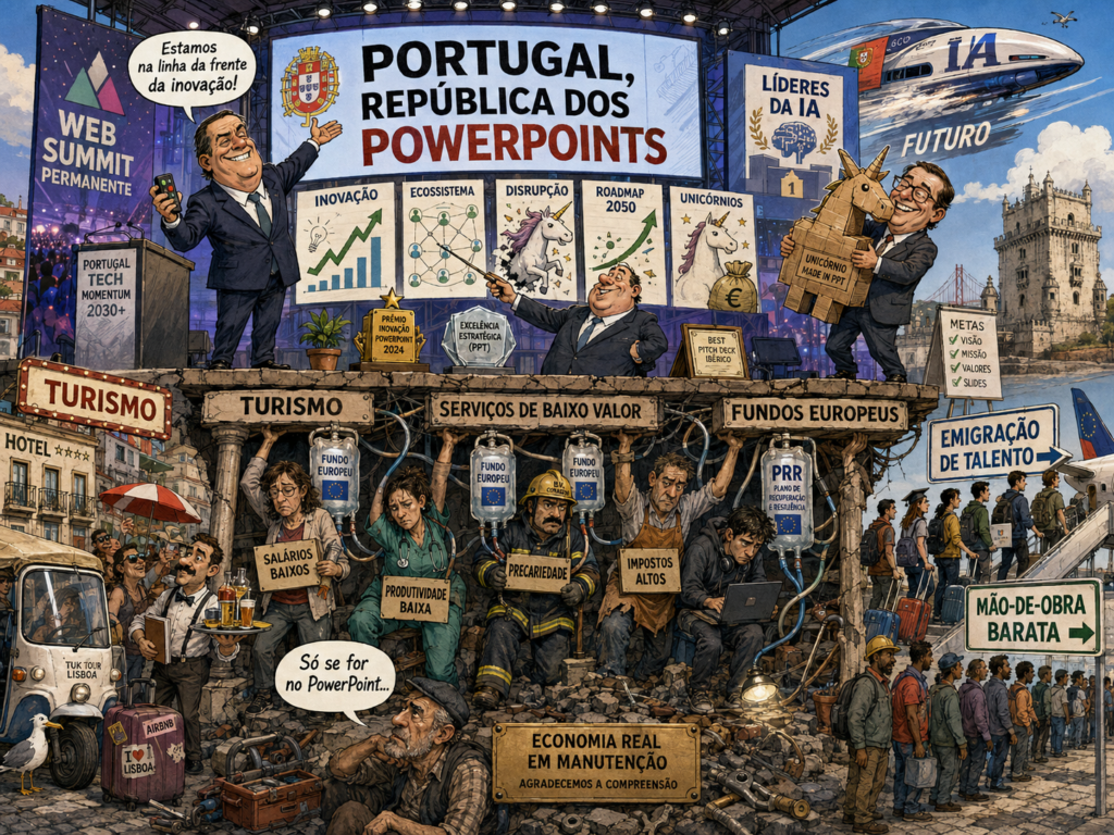 Ilustração editorial: Portugal, a República dos PowerPoints