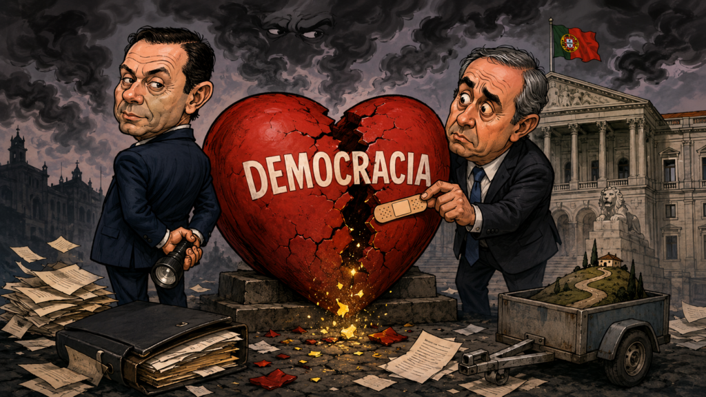 Ilustração editorial: A ferida desferida no coração da democracia